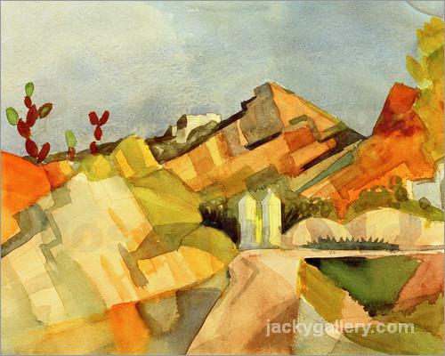 Rocky Landscape, August Macke painting